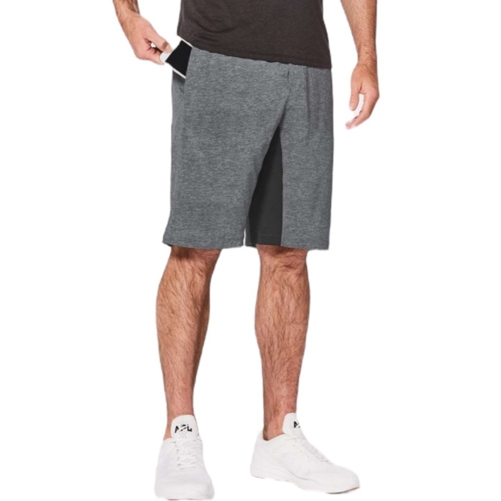 Lululemon T.H.E Short Linerless 11” Heathered Printed Grey Deep Coal